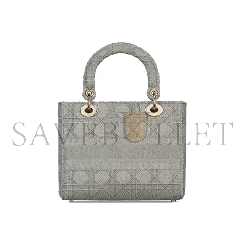 DIOR MEDIUM LADY D-LITE BAG M0565OREY-M950 (24*20*11cm)